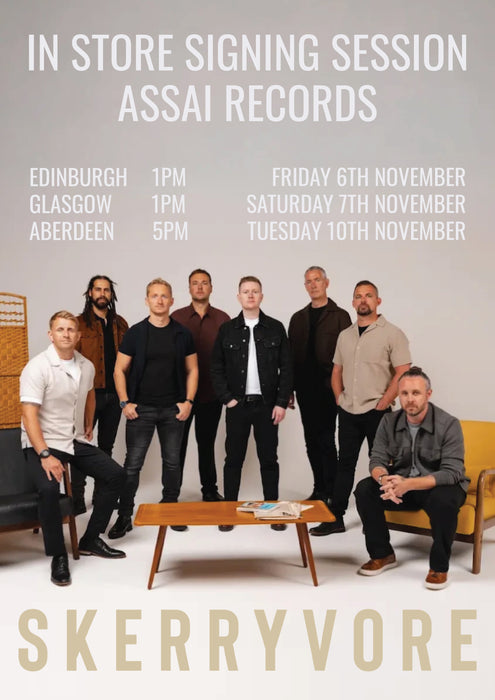 Skerryvore Beautiful Mistakes Instore Signing Session Glasgow Priority Entry with Pre-Order (1pm Saturday 7th November 2026)