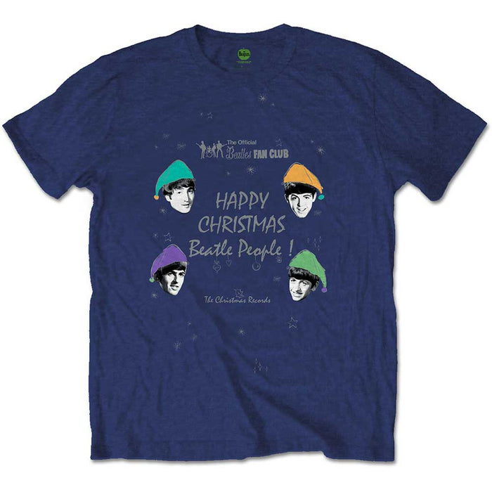 The Beatles Happy Christmas Navy Blue X-Large T-Shirt