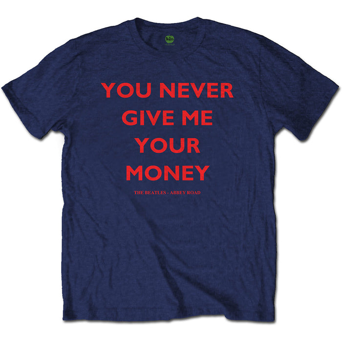 The Beatles You Never Give Me Your Money Navy Blue Large T-Shirt