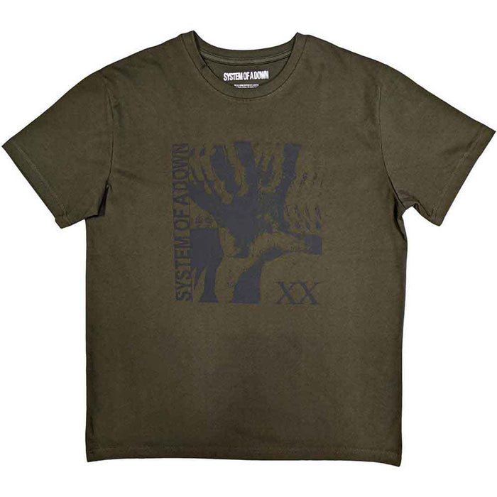 System Of A Down Intoxicated Military Green Small T-Shirt