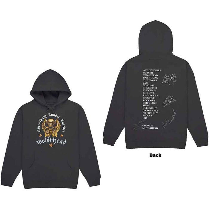 Motorhead Everything Louder Forever Charcoal Grey Large Hoodie