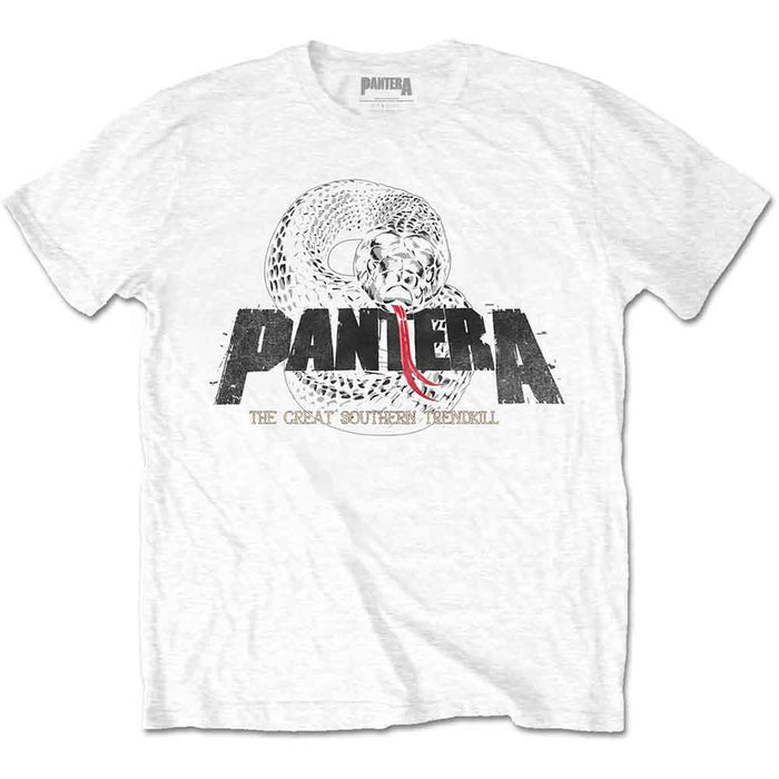 Pantera Snake Logo White Large Unisex T-Shirt