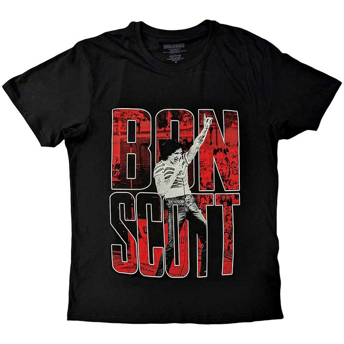 AC/DC Bon Scott Big Type Black Small T-Shirt
