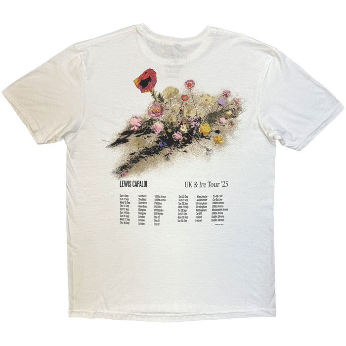 Lewis Capaldi Flowers UK Tour '25 White XX-Large T-Shirt