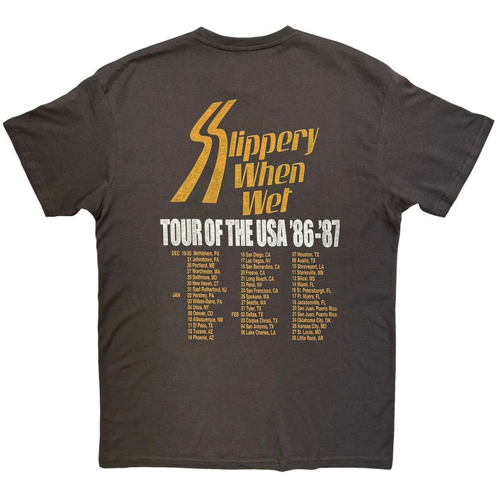 Bon Jovi Slippery When Wet Tour Tour 86-87 Charcoal Grey XX-Large T-Shirt
