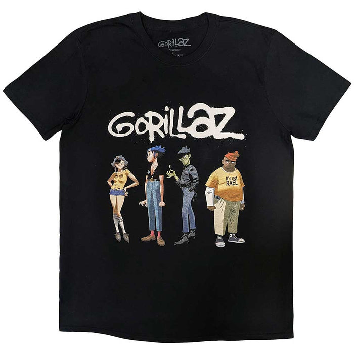 Gorillaz Spray Logo Group Black XX-Large T-Shirt