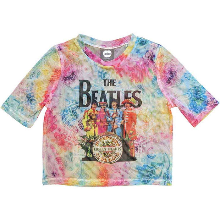 The Beatles Sgt Pepper Mesh Cropped Multi-Colour Ladies XX-Large T-Shirt