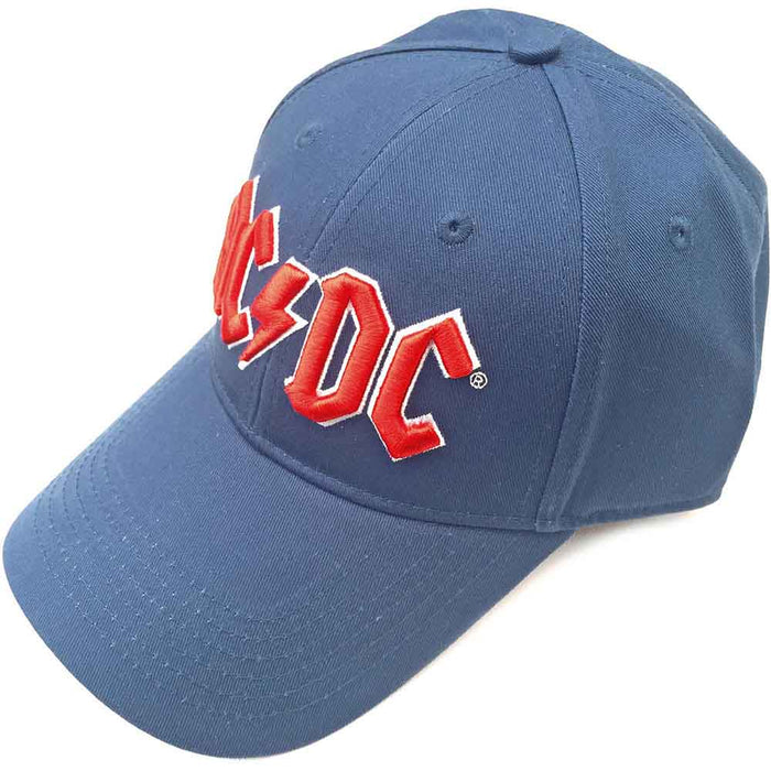 AC/DC Denim Blue Red Logo Baseball Cap
