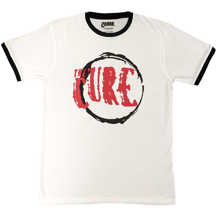 The Cure Circle Logo Ringer White X-Large T-Shirt