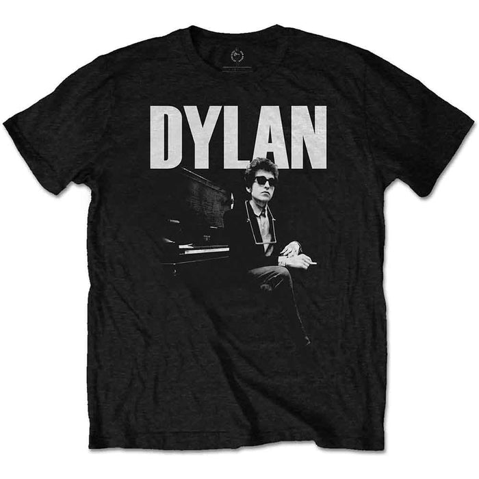 Bob Dylan At Piano Black Large T-Shirt