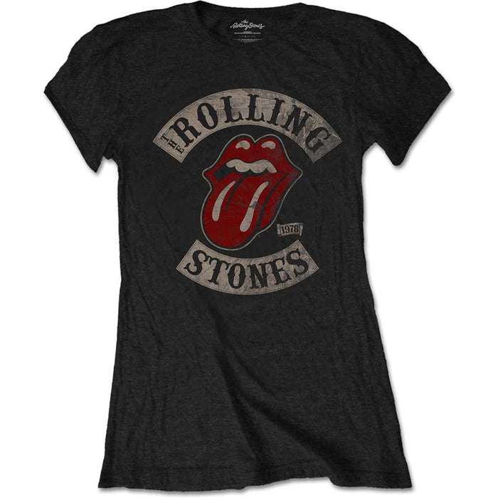 Rolling Stones Tour 1978 Black Ladies Small T-Shirt