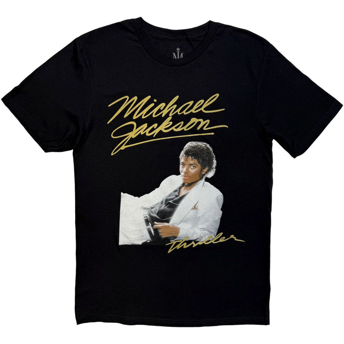 Michael Jackson Thriller White Suit Black Small T-Shirt