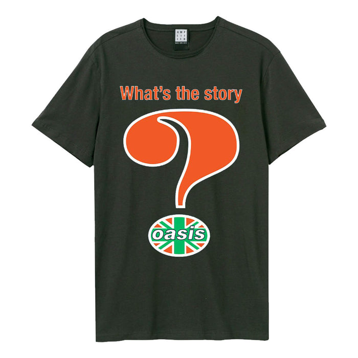Oasis Union Jack Question Mark Charcoal Grey Large T-Shirt