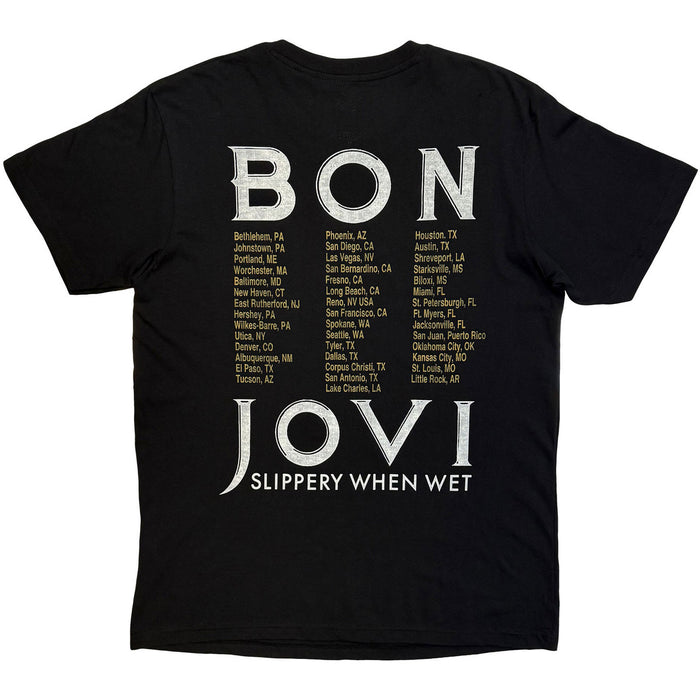 Bon Jovi Tour 87 Road Sign Black Large T-Shirt