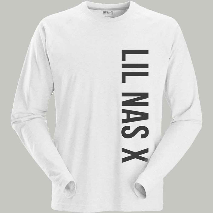 Lil Nas X Vertical Text White Small Long Sleeve T-Shirt