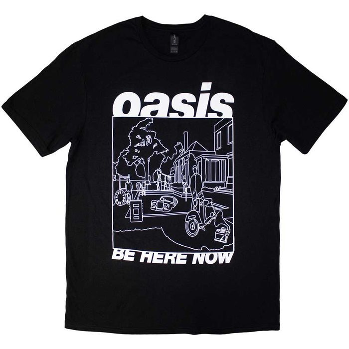 Oasis Be Here Now Line Drawing Black X-Large T-Shirt
