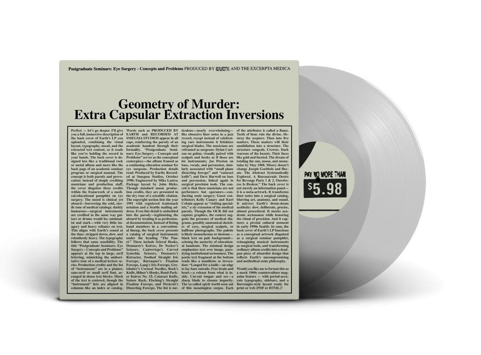Earth x Black Noi$e Geometry of Murder: The Extra Capsular Extraction Inversions Vinyl LP Crystal Clear Colour 2026