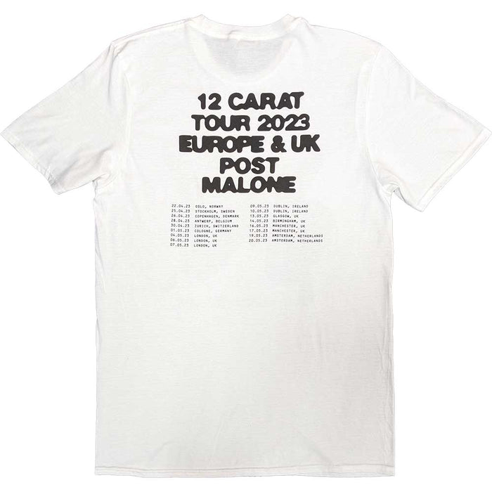 Post Malone Burn It Down 2023 Tour Dates White Medium T-Shirt