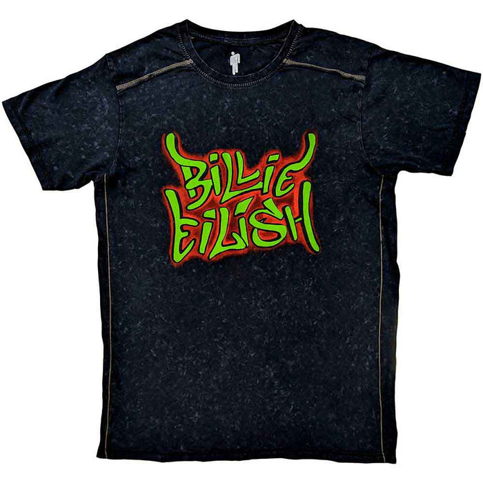 Billie Eilish Graffiti Wash Black Small T-Shirt