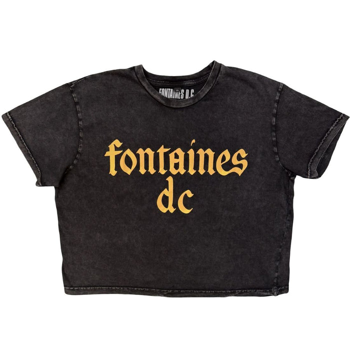 Fontaines D.C. Charcoal Grey Ladies Crop Top X-Large T-Shirt