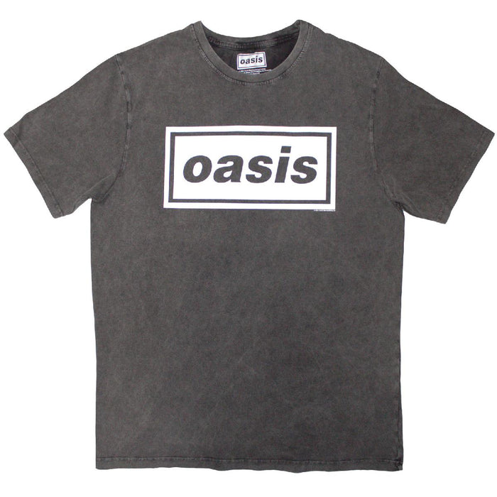 Oasis Decca Logo Stone Washed Charcoal Grey Medium T-Shirt