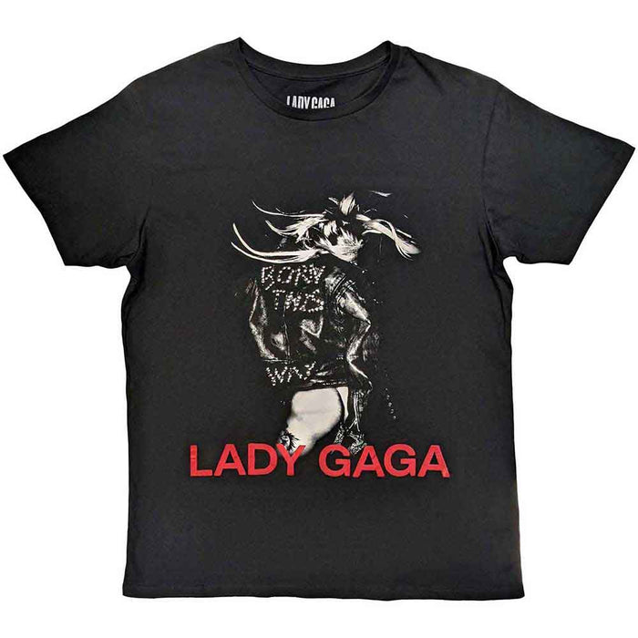 Lady Gaga Leather Jacket Black Small T-Shirt
