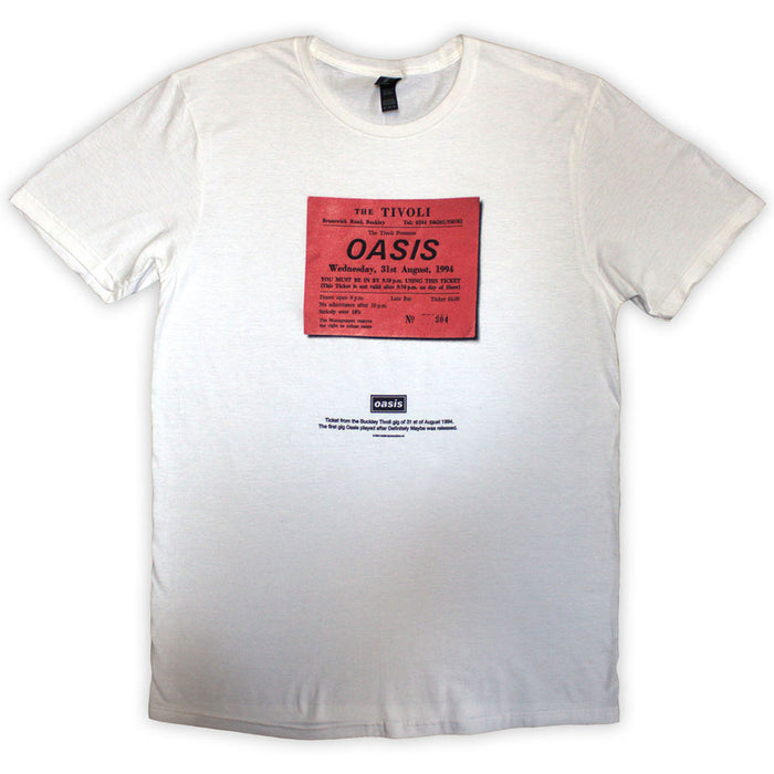 Oasis Definitely Maybe Ticket Stub White X-Large T-Shirt