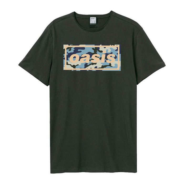 Oasis Camo Logo Vintage Charcoal Grey Medium T-Shirt
