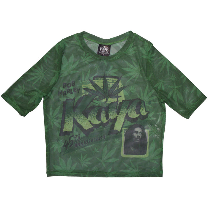 Bob Marley Kaya Mesh Cropped Green Ladies X-Large T-Shirt