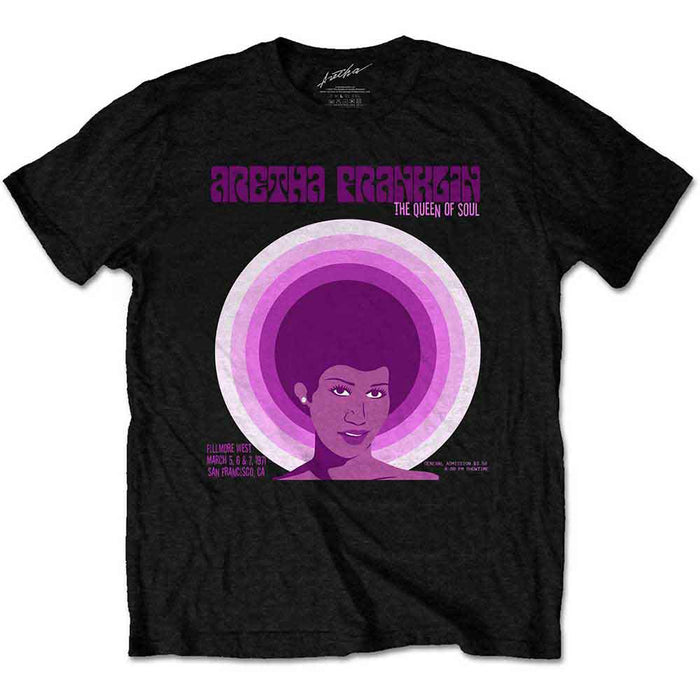 Aretha Franklin Fillmore West '71 Black Small T-Shirt