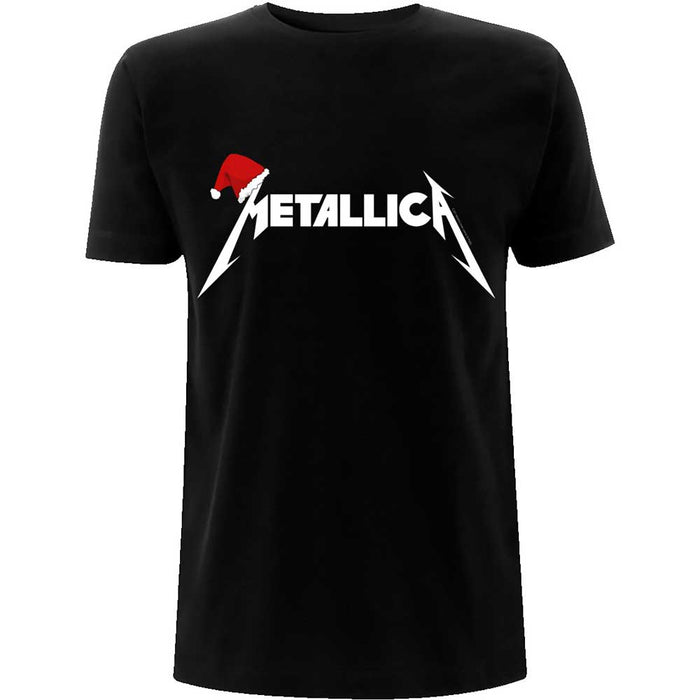 Metallica Santa Hat Logo Black Medium T-Shirt