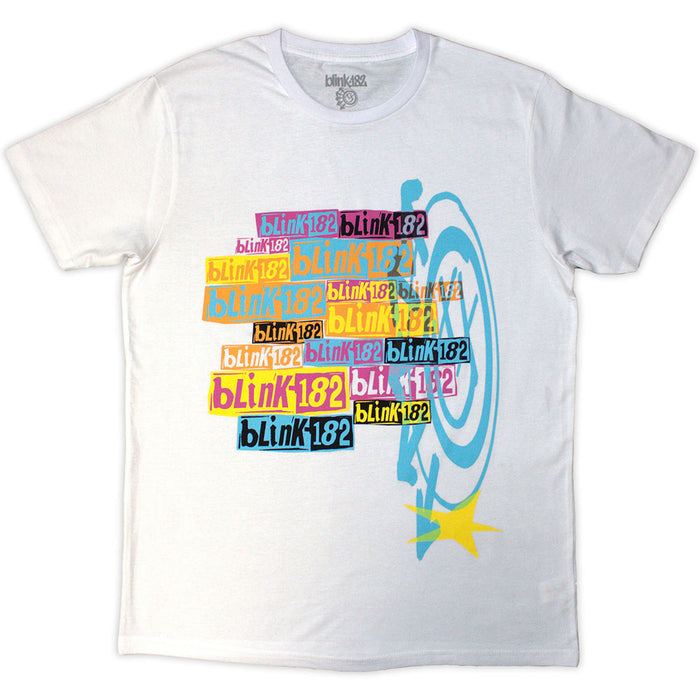 Blink-182 Multi Stacked Logo White Small T-Shirt