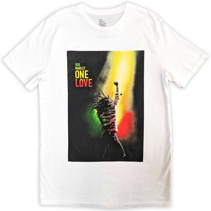 Bob Marley One Love Movie Poster White Large T-Shirt