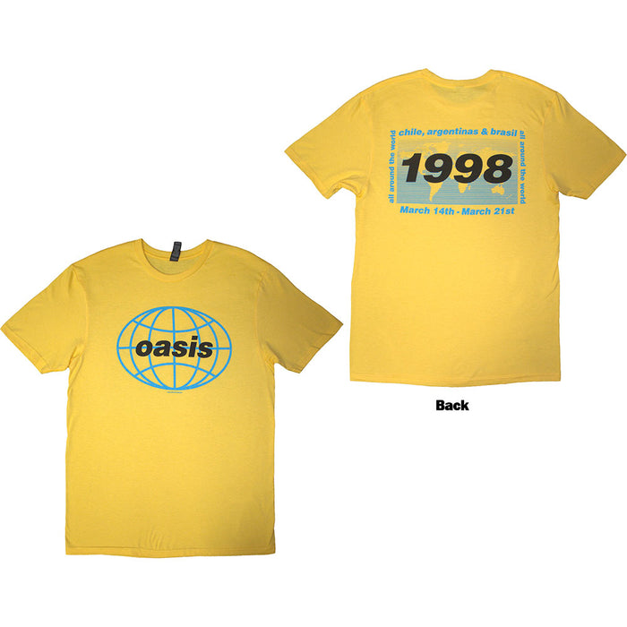 Oasis 1998 World Tour South America Yellow Large T-Shirt
