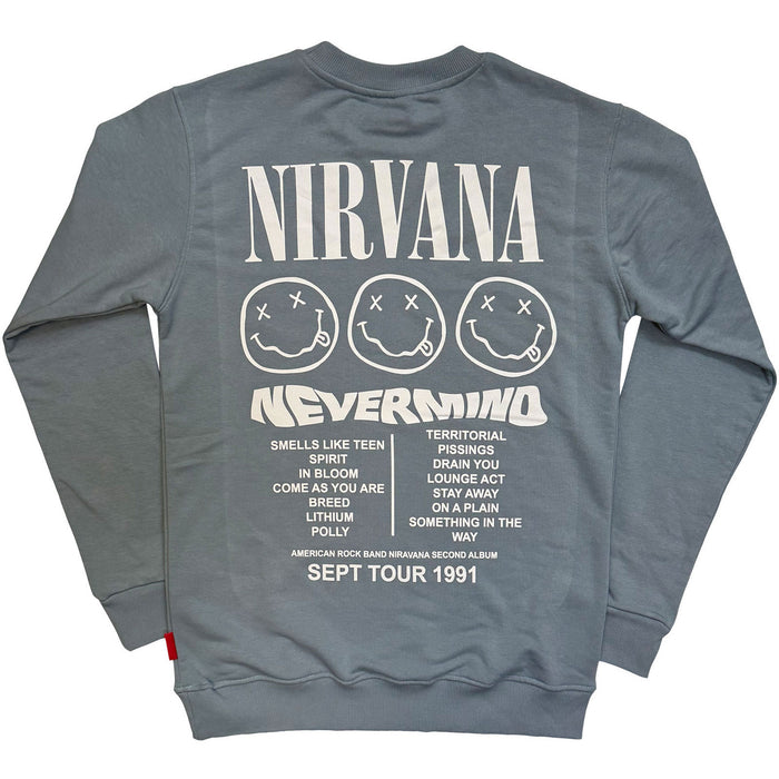 Nirvana Nevermind Tour 1991 Blue Large Sweatshirt