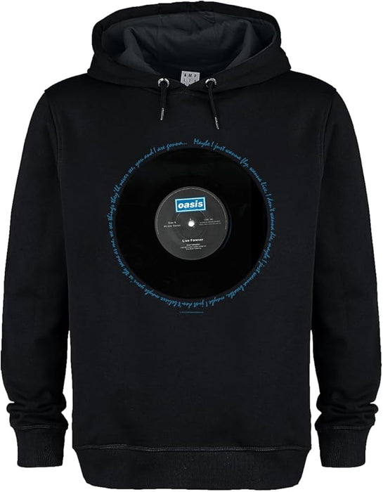 Oasis Live Forever Lyrics Black X-Large Hoodie