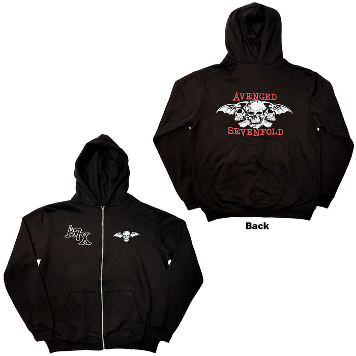 Avenged Sevenfold Dead Head Black XX-Large Zipped Hoodie