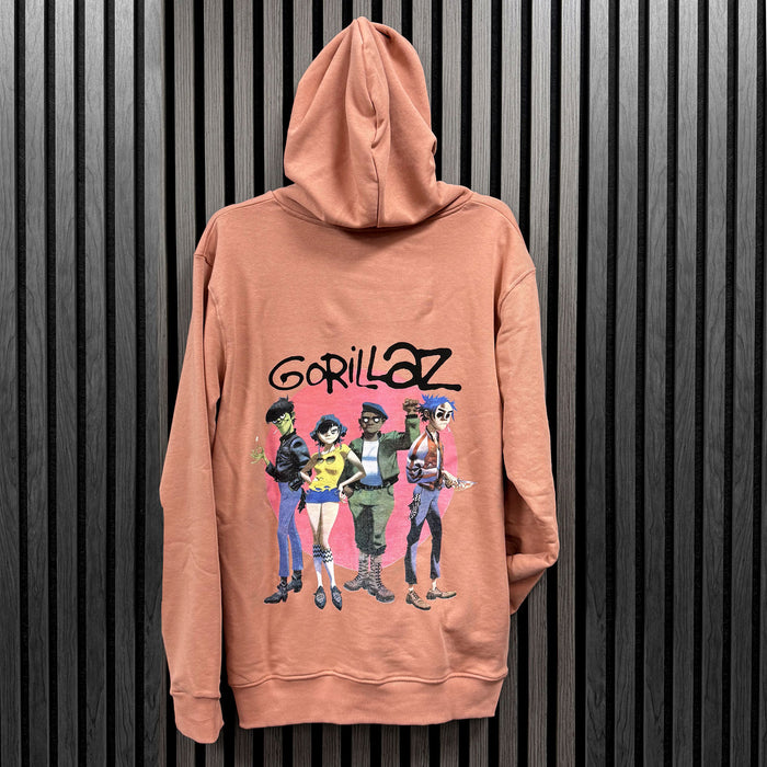 Gorillaz Group Circle Pink Large Hoodie