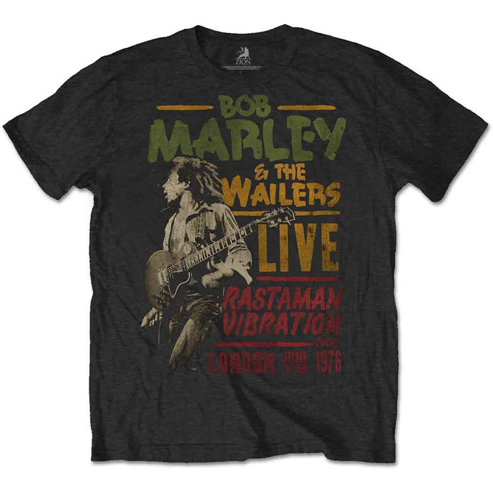Bob Marley Rastaman Vibration Tour 1976 Black X-Large T-Shirt