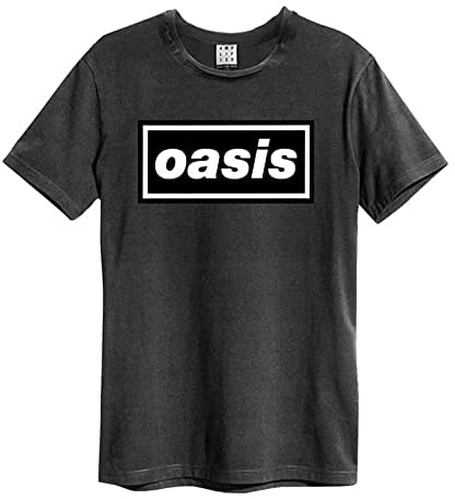 Oasis Black Logo Charcoal Grey Medium T-Shirt