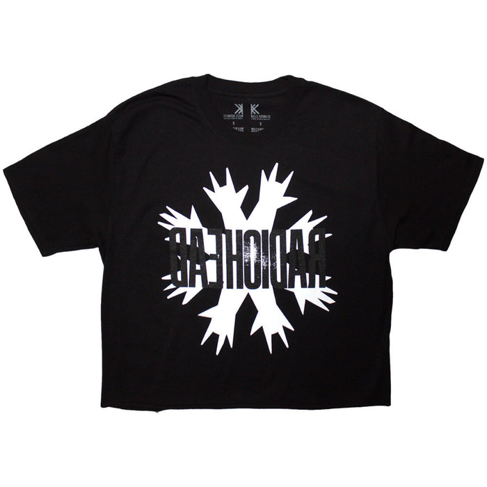 Radiohead Cut Hands Cropped Black Ladies Small T-Shirt