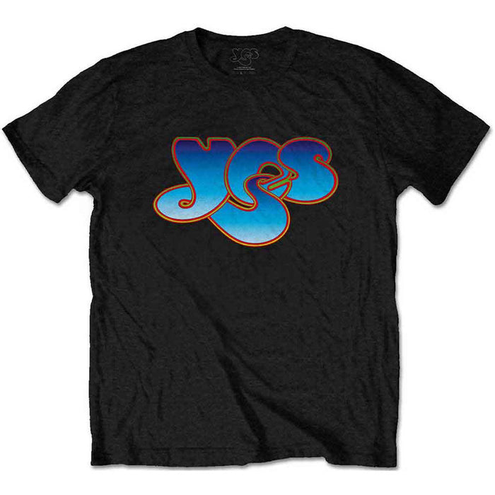 Yes Classic Blue Logo Black Small T-Shirt