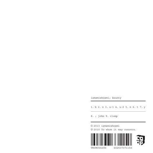 IAMAMIWHOAMI BOUNTY LP VINYL NEW 33RPM