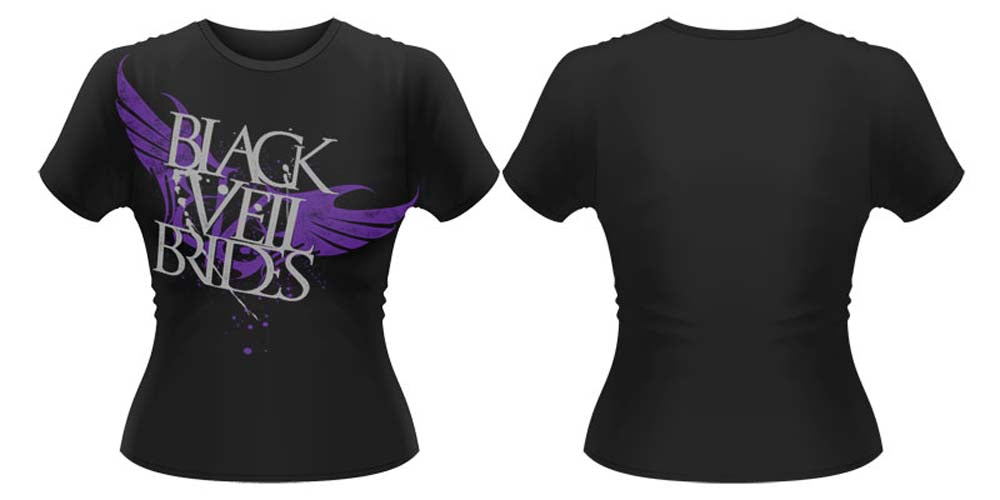 BLACK VEIL BRIDES BIG WINGS GIRLIE T SHIRT MEDIUM NEW OFFICIAL