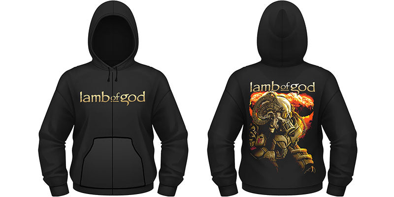 LAMB OF GOD ANIME MENS ZIP HOODIE LARGE NEW OFFICIAL