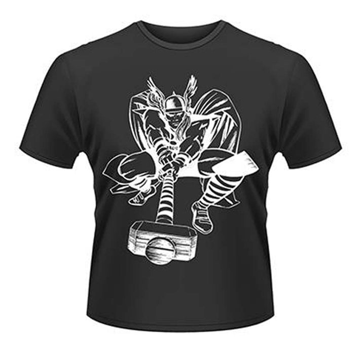 Marvel Comics Thor White On Black Small Unisex T-Shirt