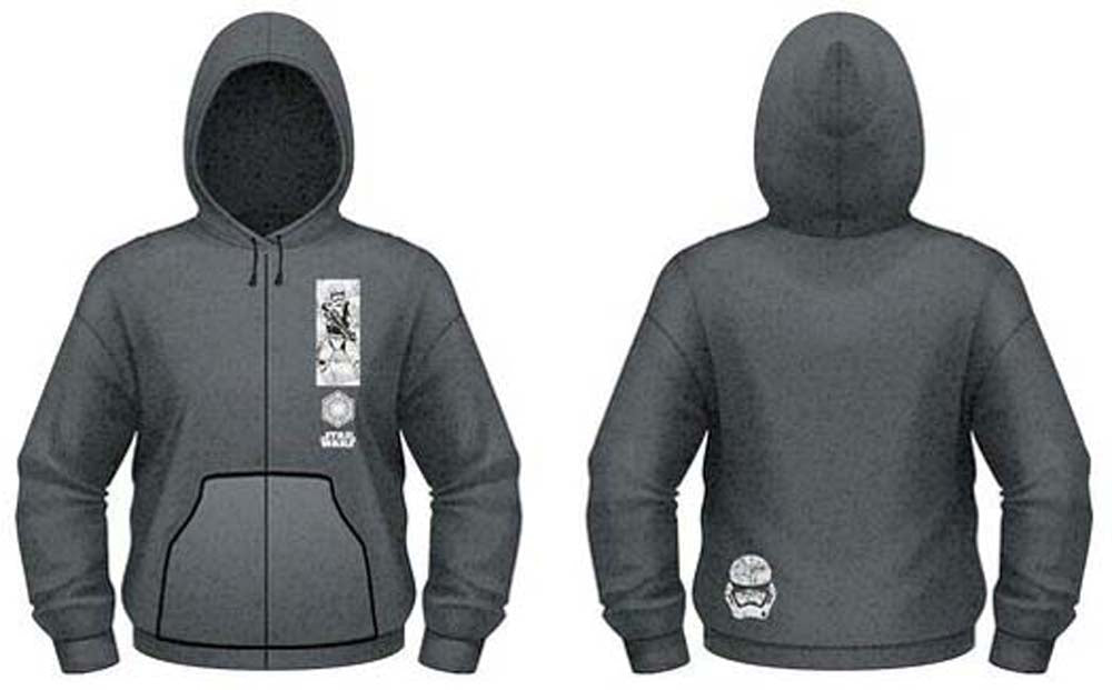 STAR WARS FIRST ORDER TO ATTACK XL HOODEDSWEAT WITH ZIP NEW Black