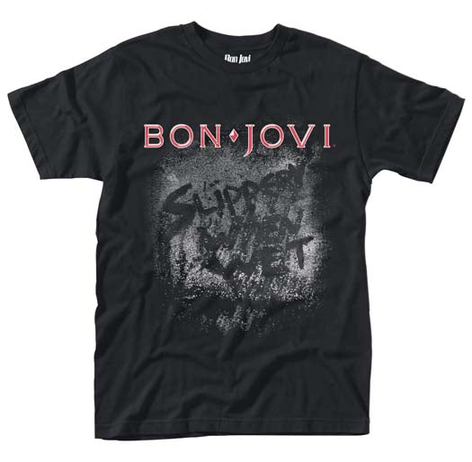 BON JOVI Slippery When Wet Album Image MENS Black Size XL T SHIRT NEW