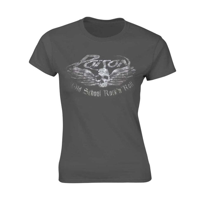 POISON Old School WOMENS Grey X-Large T-Shirt NEW
