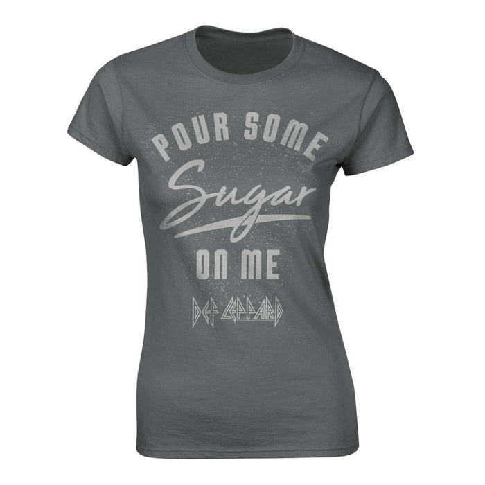 DEF LEPPARD Pour Some Sugar On Me WOMENS Grey MEDIUM T-Shirt NEW